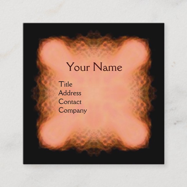 ABSTRAKT PINK RED BROWN SQUARE MONOGRAMM QUADRATISCHE VISITENKARTE (Vorderseite)