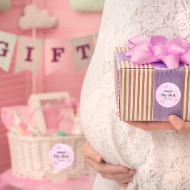 Abstrakt Pink Watercolor Kinderdusche Runder Aufkleber