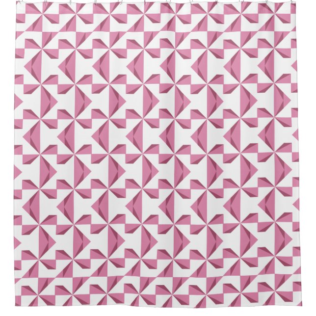 Abstrakt Pinwheels Cranberry Duschvorhang (Vorderseite)