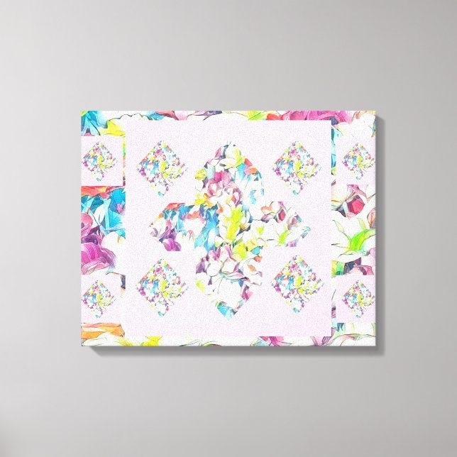 Abstrakt Plus Zeichenkunst mit Floating Leinwanddruck (Vorderseite)