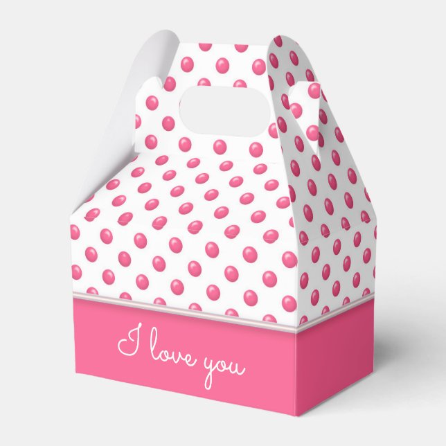 Abstrakt Polka Dots Pink Geschenkschachtel (Vorderseite)