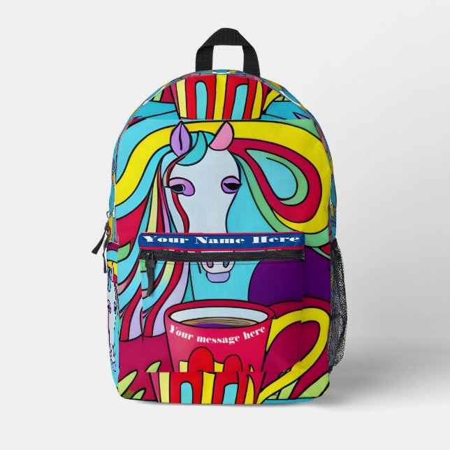 Abstrakt Pony Bedruckter Rucksack (Vorderseite)