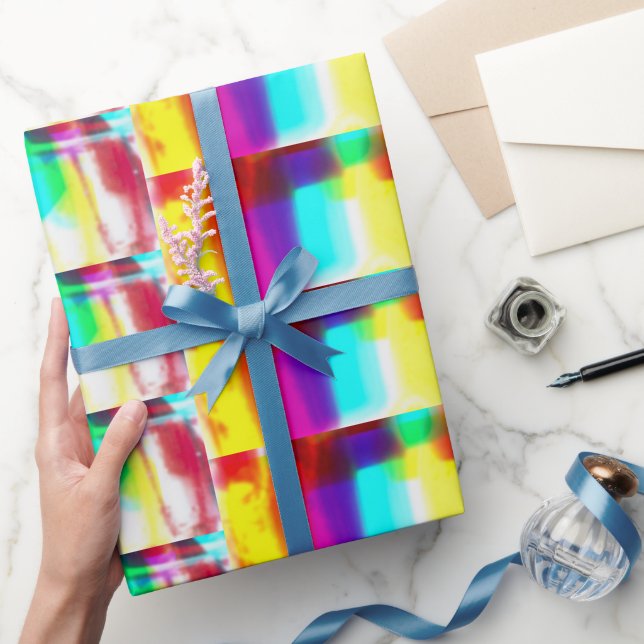 Abstrakt Popart Primäres Rainbow-Wrapping-Papier Geschenkpapier (Schenken)