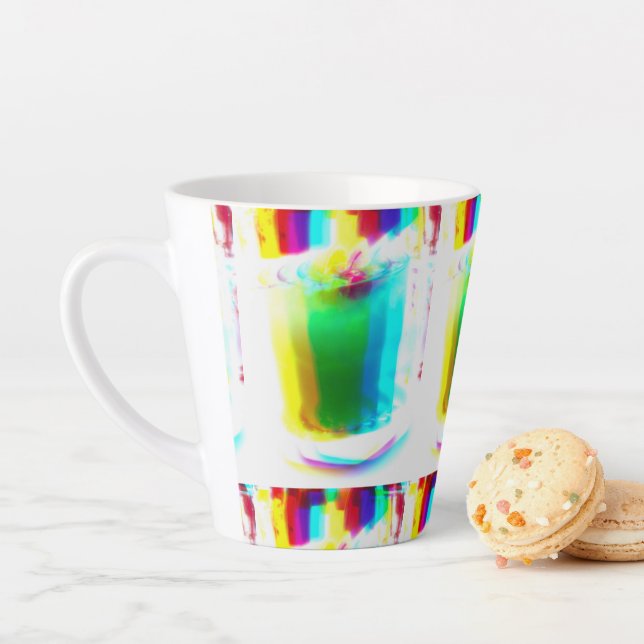 Abstrakt Popart Primärrainbow Drink Latte Tasse (Beispiel)