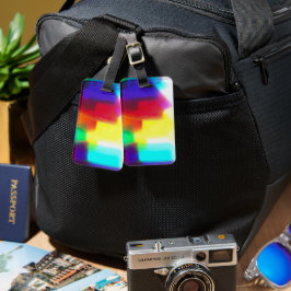 Abstrakt Popart Primary Rainbow Luggage Tag Gepäckanhänger