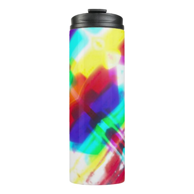 Abstrakt Popart Primary Rainbow Therbler Tumbler Thermosbecher (Vorderseite)