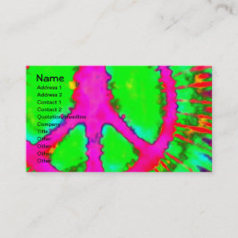 Abstrakt Psychedelic Fine Krawatte Dye Peace Sign Visitenkarte