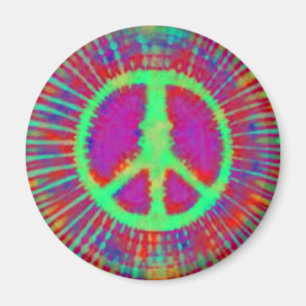 Abstrakt Psychedelic Krawatte Dye Peace Sign Magnet
