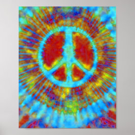 Abstrakt Psychedelic Krawatte Dye Peace Sign Poster