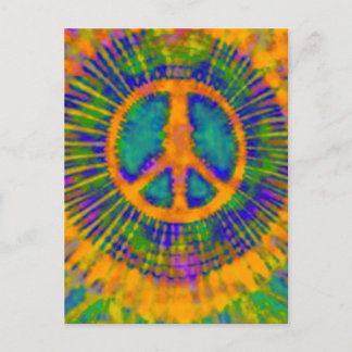 Abstrakt Psychedelic Krawatte Dye Peace Sign Postkarte