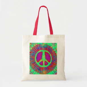 Abstrakt Psychedelic Krawatte Dye Peace Sign Tragetasche