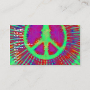 Abstrakt Psychedelic Krawatte Dye Peace Sign Visitenkarte