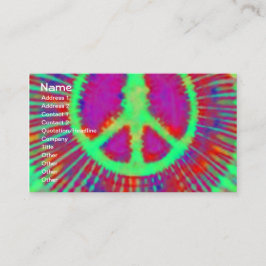 Abstrakt Psychedelic Krawatte Dye Peace Sign Visitenkarte