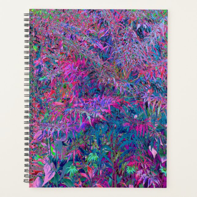 Abstrakt Psychedelic Rainbow Colors Foliage Garden Planer (Vorderseite)