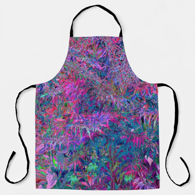 Abstrakt Psychedelic Rainbow Colors Foliage Garden Schürze (Vorderseite)