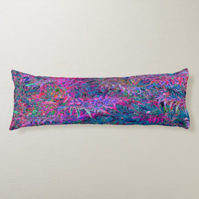 Abstrakt Psychedelic Rainbow Colors Foliage Garden Seitenschläferkissen (Vorderseite)