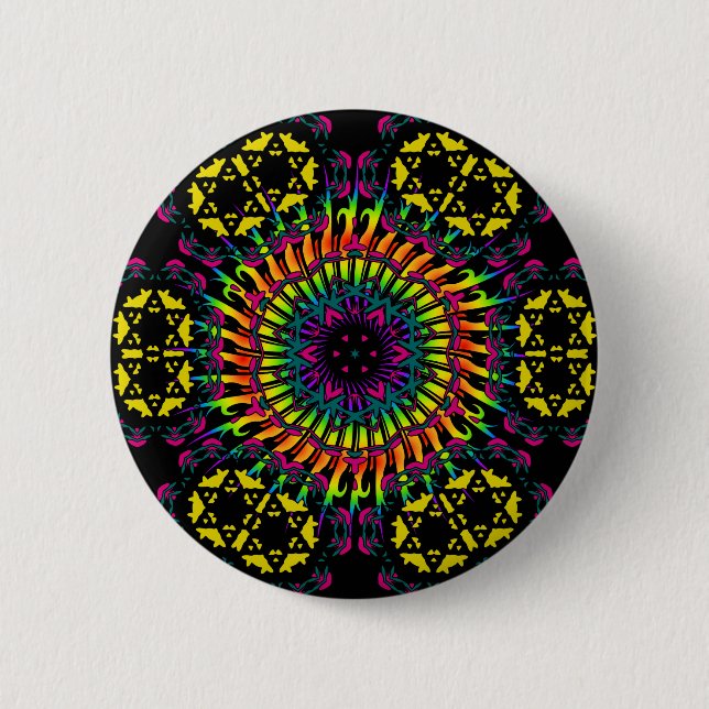 Abstrakt / Psychedelic Spiral Vortex Button (Vorderseite)
