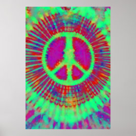 Abstrakt Psychedelisch Krawatte Dye Peace Sign Fin Poster