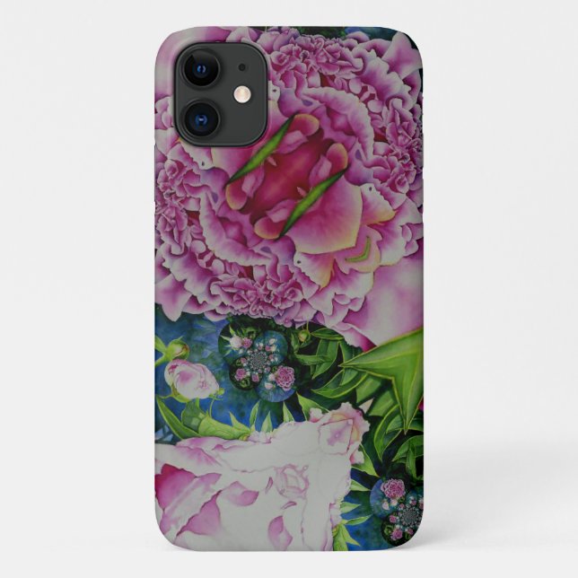 Abstrakt-psychedelisch-rosa-Peonies Case-Mate iPhone Hülle (Rückseite)