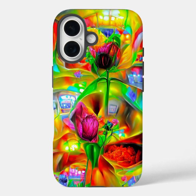 Abstrakt Psychedelische Blume Case-Mate iPhone Hülle (Rückseite)