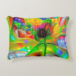 Abstrakt Psychedelische Blume Dekokissen