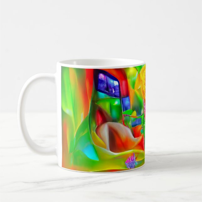 Abstrakt Psychedelische Blume Kaffeetasse (Links)
