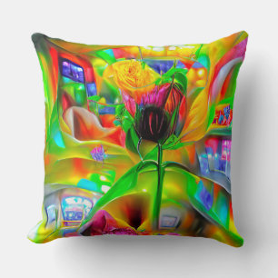 Abstrakt Psychedelische Blume Kissen