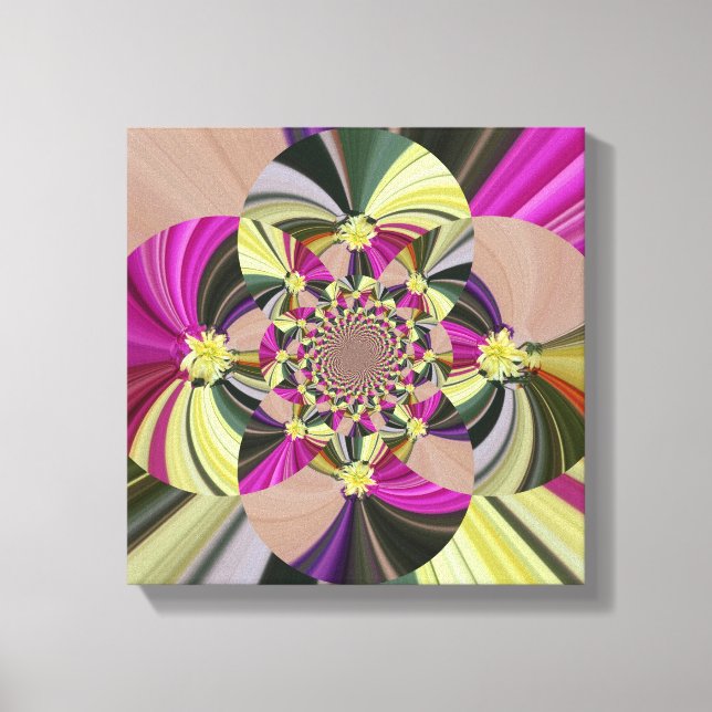 Abstrakt Psychedelische Blume Leinwanddruck (Vorderseite)