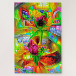 Abstrakt Psychedelische Blume Puzzle