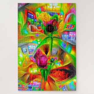 Abstrakt Psychedelische Blume Puzzle
