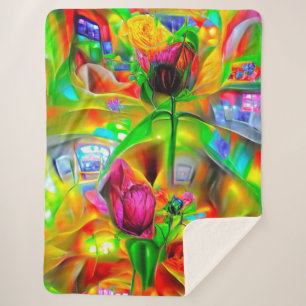 Abstrakt Psychedelische Blume Sherpadecke