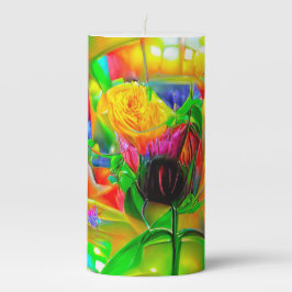 Abstrakt Psychedelische Blume Stumpenkerze