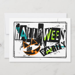 Abstrakt Pumpkin Smile Halloween-Party laden Einladung