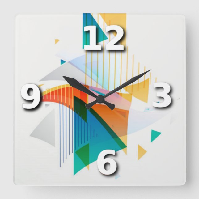 Abstrakt Quadratische Wanduhr (Vorderseite)