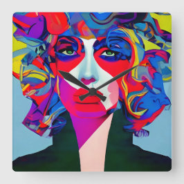 Abstrakt Quadratische Wanduhr