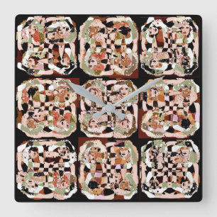 Abstrakt Quadratische Wanduhr
