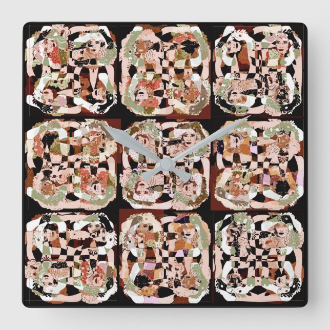 Abstrakt Quadratische Wanduhr (Vorderseite)