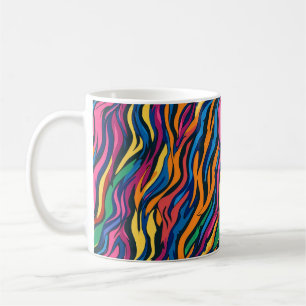 Abstrakt Rainbow Zebra Muster Kaffeetasse