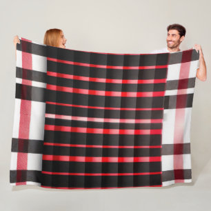 Abstrakt Red Black Kariert Modern Collection Fleecedecke