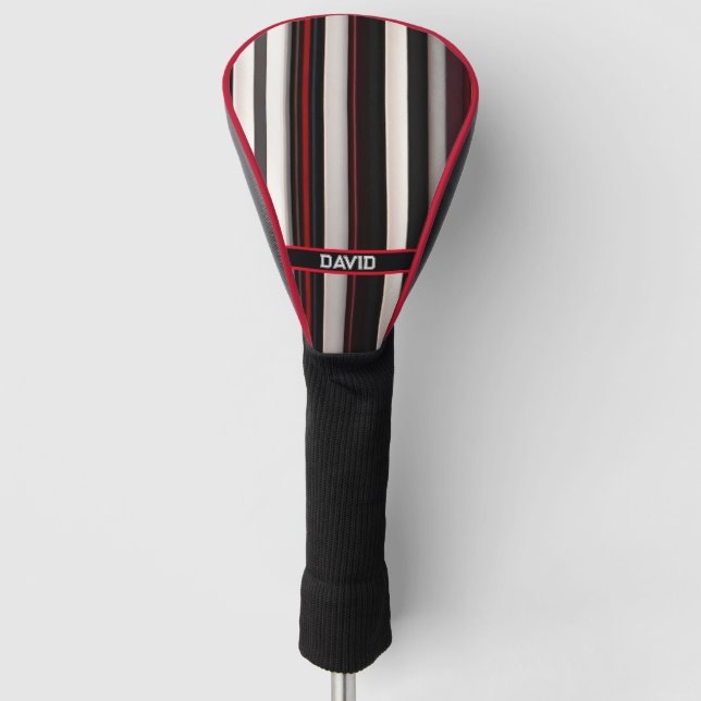 Abstrakt Red Black Lines TrendCollection Golf Headcover (Vorderseite)
