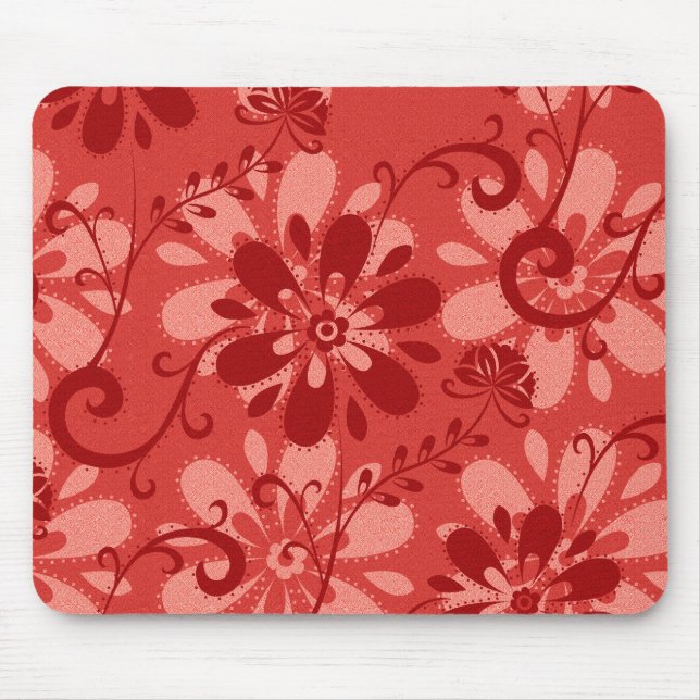 Abstrakt Red Floral Mousepad (Vorne)