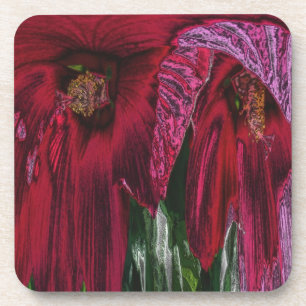 Abstrakt Red Hibiskus Floral Cork Untersetzer Set