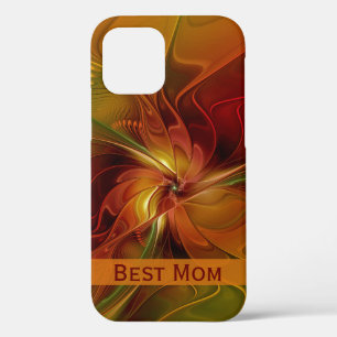 Abstrakt Red Orange Brown Green Blume Best Mama Case-Mate iPhone Hülle