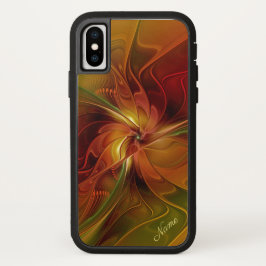 Abstrakt Red Orange Brown Green Fraktal Art Name Case-Mate iPhone Hülle
