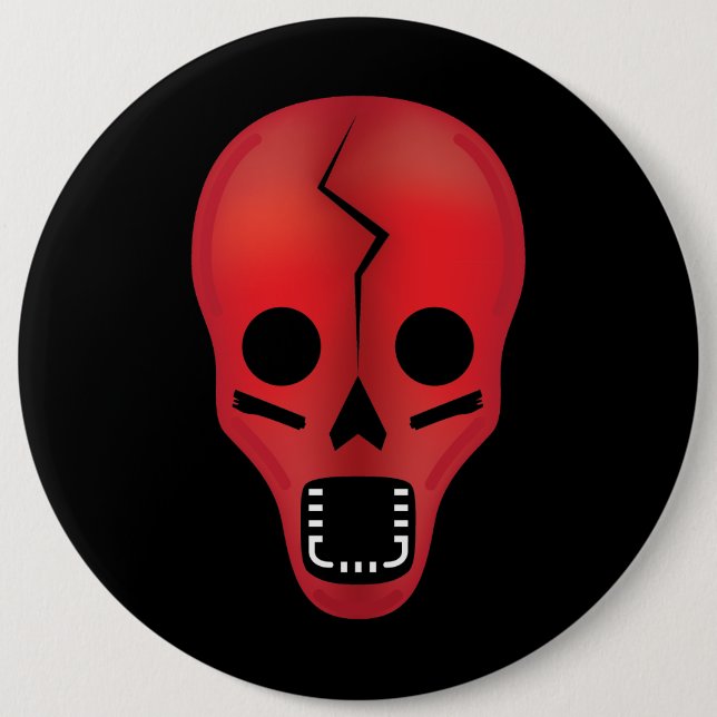 Abstrakt Red Skull Button (Vorderseite)