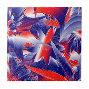 Abstrakt Red White und Blue Fliese