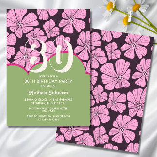 Abstrakt Retro Chamomile floral Green Geburtstag Einladung