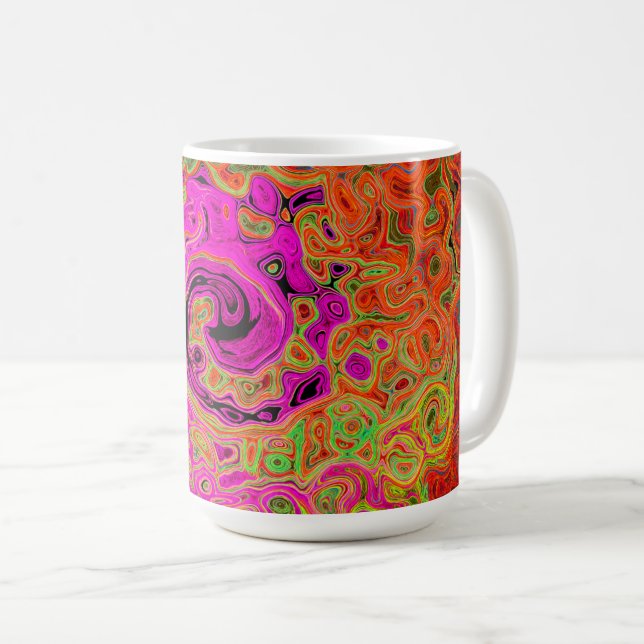 Abstrakt Retro Liquid Swirl Kaffeetasse (VorderseiteRechts)