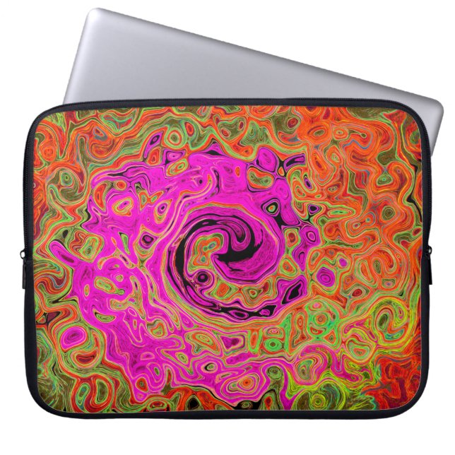 Abstrakt Retro Liquid Swirl Laptopschutzhülle (Vorderseite)