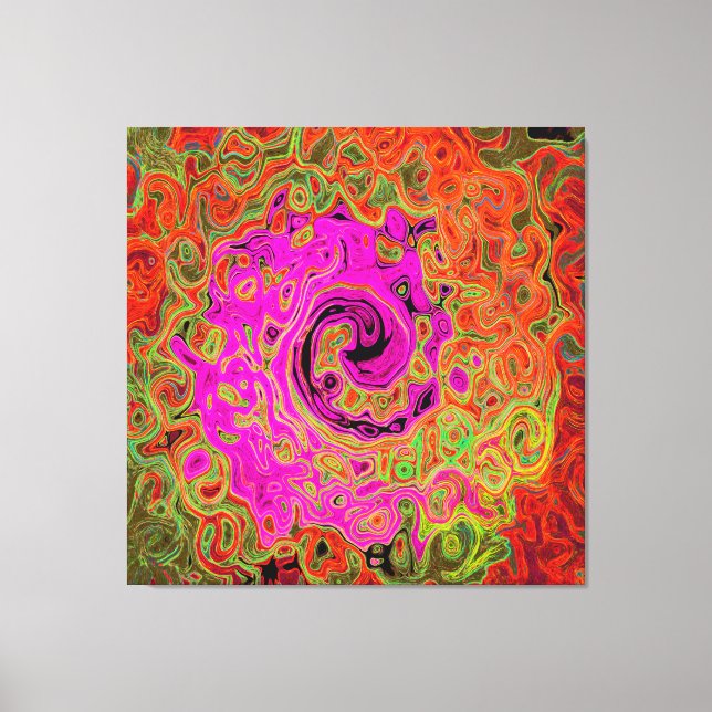 Abstrakt Retro Liquid Swirl Leinwanddruck (Vorderseite)